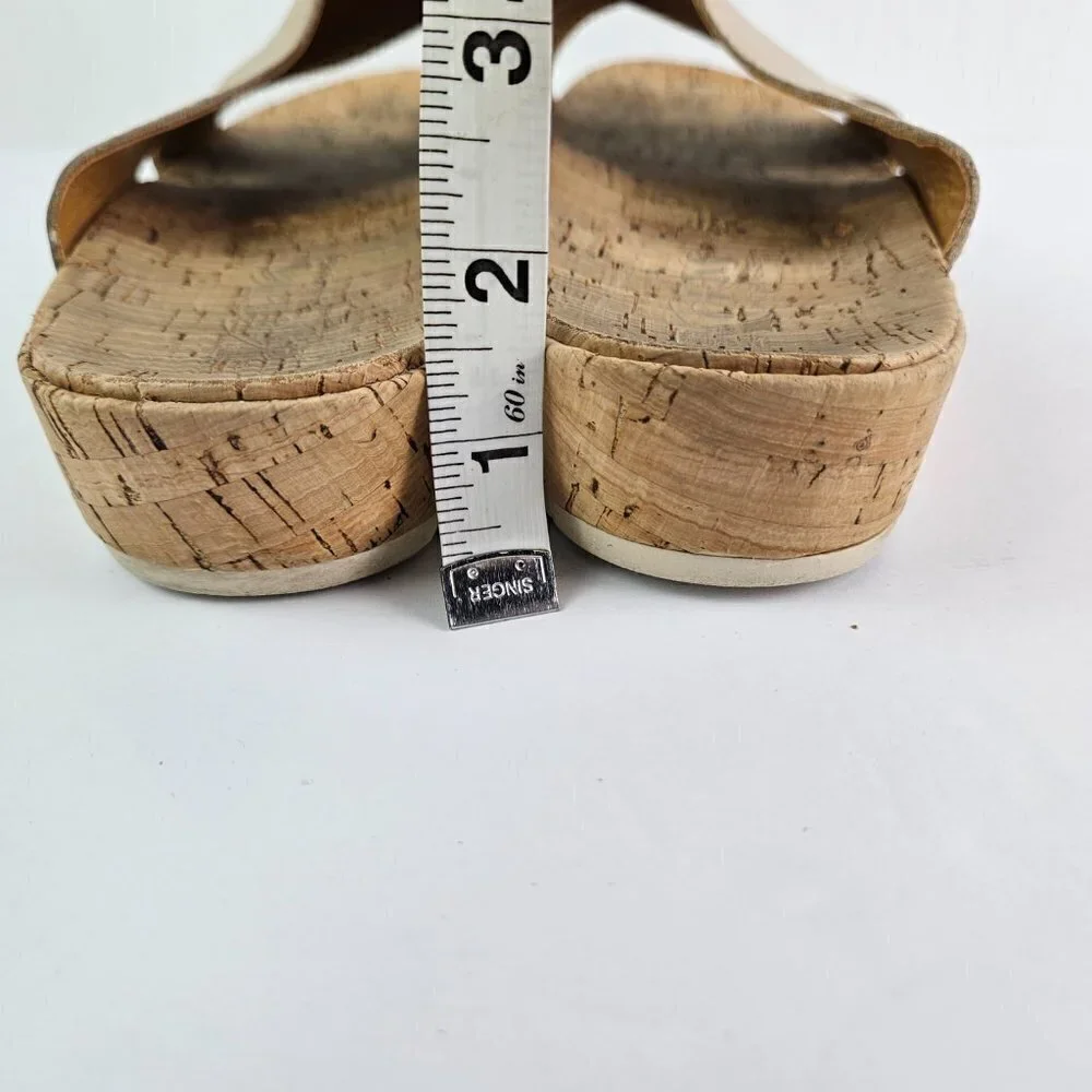 Korks by Kork-Ease Joly Cream Distressed Leather Cross Strap Slide Sandal 11